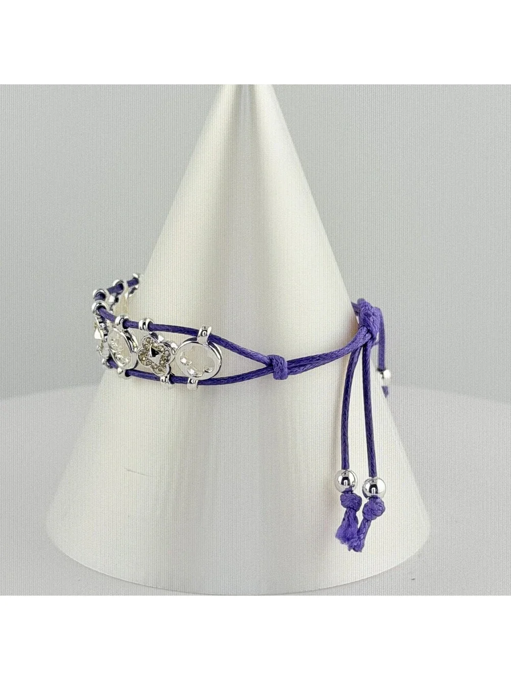 Bomb Party Single Stack Clovers Bracelet - on Silver Plating #170